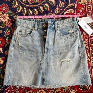 H&M Distressed Denim Jean Skirt